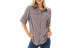 yeyity Chemisier pour femme, respirant, décontracté, protection UV UPF 50, manches longues, séchage rapide, pour randonnée, sport, safari, extérieur