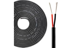 URCIANOW Filo Elettrico 24 AWG 2x0.2mm² conduttori Filo elettrico 7 Metri UL2464 Filo elettrico 24 AWG Cavo PVC a trefoli Filo di rame stagnato