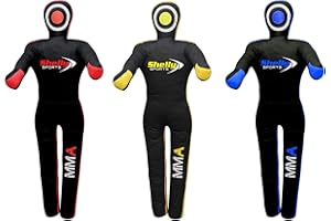 SHELLY SPORTS Shelly - Chupete para artes marciales mixtas, saco de boxeo brasileño BJJ JIU Jitsu, posición de pie, lucha libre, artes marciales, boxeo, karate, entrenamiento, lona, sin relleno