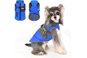 Lairle 2 in 1 Dog Coat & Harness - Waterproof Winter Jacket with Reflective Strips for Small, Medium & Large Dogs (8 Colors)