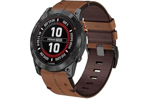 HATOLOVE Pasek kompatybilny z Garmin Fenix 7, 22 mm Quick Fit, skórzany pasek zamienny do Garmin Fenix 8 47 mm / Fenix 7 Pro Solar / 7 Pro/7 Solar/6/6 Pro/6 Solar/5/5 Plus/Garmin Epix 2 47 mm/Forerunner