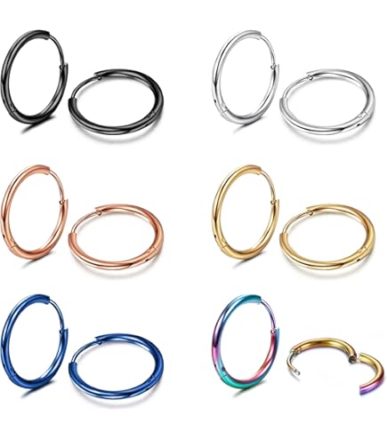 NEVEGE Créoles Argent Femmes Géométriques Boucles D'Oreilles Hypoallergéniques Petites Huggies 15/35/40mm