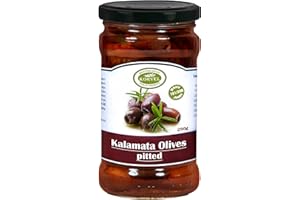 KORVEL MEDITERRANEAN QUALITY PRODUCTS KORVEL Premium Kalamata Pitted Olives | Exceptional Appetizers, Essential Ingredient in Healthy Cuisine | Rich in Antioxidants and Fiber | Hand Picked Olives (290g / 10.2oz)