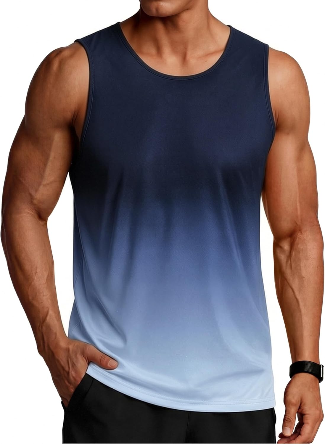 PINSPARK Camiseta de tirantes para hombre, sin mangas, camiseta de entrenamiento, verano, exterior, camiseta funcional