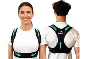 CLEAL.FIT Correcteur de posture dos homme-femme – Redresse dos naturellement – 3 barres de soutien dorsales pour soulager douleurs lombaires et épaules – Ceinture respirante, réglable et confortable