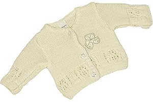 BabyPrem Baby Cardigan Jacket Round Neck Long Sleeve Acrylic Teddy Bear 1.5lb-6 mths