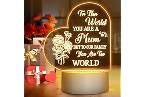 Winzwon Birthday Gifts for Mum, Mothers Day Mum Gifts Night Light Acrylic Lamp Room Decoration, Personalised Presents for Stepmum, Nanny, Grandma