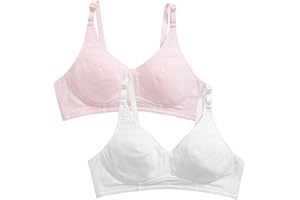 FEOYA Girl's Bra Tops for 6-12 Years Cotton Bra with Pads Shorts Tank Tops Wireless Bralette Girls Sports Bras Sleep Bra Everyday Bra 4 Packs