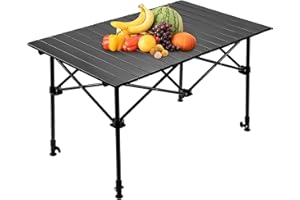 Night Cat Table de Camping Pliante Table en Aluminium pour la Taille Réglable Portable Extérieure 50-95cm pour Le Camping Pêche Jardin 75kg