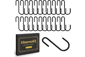 DizemoiQ 20 st. S-krokar i rostfritt stål Belastbara metallkrokar för upphängning Universella S-formade krokar för kök, garderob, badrum, verkstad, trädgård