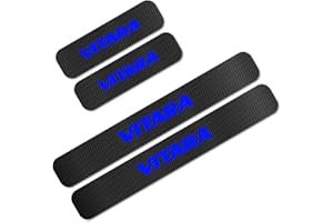 WYXAXNM 4 Piezas Fibra Carbono Umbral De Puerta De Coche para Suz-uki Vitara, Adhesivos Para Umbral De Puertas De Automóviles Pegatinas De ProteccióN De Pedal Bienvenidos Pedal Umbral Accesorio