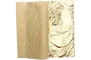 Blattgold - ROSENICE Blattsilber Schlagmetall 100 Blätter Imitation Blattgold für Kunst Handwerk Dekoration 14 * 14CM