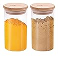 The Better Home Borosilicate Glass Jars with Bamboo Lid | Pack of 2-300 ml Each | Spice Jars for Kitchen | Airtight Borosilicate Kitchen Containers Set | Glass Jars for Spices, Dry Fruits, Sugar