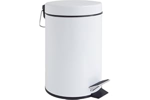 GELCO Design 709129 Poubelle A Pedale 3L, Métal, Blanc, 22,5 x 17 x 26 cm