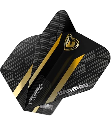 WINMAU Prism Alpha Fyre - Voli Per Freccette Da 100 Micron, Laminati, Nero/Blu/Giallo, 3 Pezzi - 5