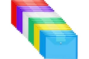 GOODTOU Plastic Wallets - A4 Plastic Folders with Popper Wallet Document Folder 24 Pack