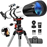 Dianfan Telescope, 90 mm Opening 800 Telescope Astronomy for Adults, 32X-240X Refractor Telescopes for Children and Beginners