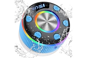 XUEVCN Cassa Bluetooth Doccia, altoparlante Bluetooth 5.3 portatile con HD microfono, Luce LED Colorate, 8 Ore Mini Cassa Bluetooth Potente con Ventosa, IP7 Impermeabile Speaker per Viaggi Doccia, Blu