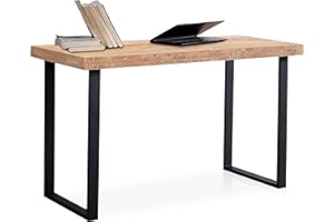 Adec Group Natural, Mesa de Estudio, Escritorio o Despacho, Mesa de Oficina, Color Roble Salvaje y Negro, Medidas: 120 cm (Largo) x 60 cm (Ancho) x 73 cm (Alto)