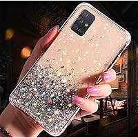 Uposao Kompatibel mit Samsung Galaxy A71 Hülle Glänzend Glitzer Strass Diamant Sterne Transparent TPU Silikon Handyhülle…
