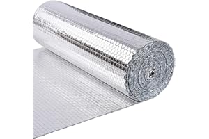 VOUNOT Isolierfolie Dämmfolie 10m x 60cm x 3mm, Doppelte Alu-Luftpolsterfolie Heizkörper Reflexionsfolie Thermofolie