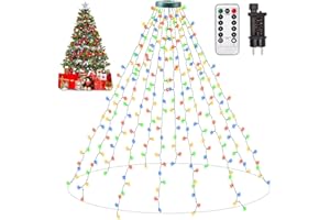 Auriostar Guirlande Lumineuse Sapin de Noel, 2.5m x 12 Guirlande Lumineuse Sapin étanche IP44, 300 LED 8 Modes Guirlande Lumineuse pour Exterieure, Intérieur, Décoration Noël, Jardin (Multicolore)