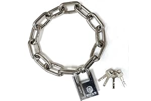 WANLIAN Catena di sicurezza e kit di blocco - Lucchetti a catena per bici, ideali per motocicli, biciclette, recinzioni, cancelli, porte in vetro, serrature a catena di sicurezza