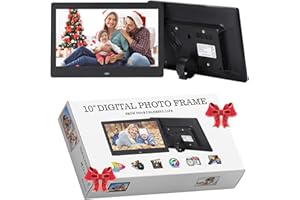 BEYI Cornice Digitale da 10.1 Pollici Elettronico Digitale Immagine/Foto HD LED Screen Digital Photo Frame per Musica/MP3/ MP4/Video/Calendario/Sveglia, con Telecomando,Nero