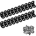 Fuyamp 20 Pcs Corner Brackets, Stainless Steel 90 Degree L-Shaped Right Angle Brackets with 40 Pcs Screws for Desk, Table, Chairs, Bookshelf Board and Furniture Cabinets(20 * 20mm)