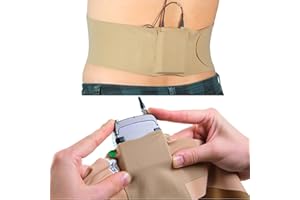 URSA STRAPS URSA - Correa de cintura ultra delgada, transpirable y elástica, compatible con la mayoría de transmisores/receptores (beige, cintura media, bolsa grande)