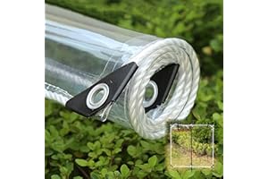 PXZYBD Lona Impermeable Transparente con Ojales, Lona Alquitranada De Plástico PVC Impermeable De 0,35 Mm, Lona Plegable, Cortina De Lluvia para Balcón, Cubierta Protectora,Transparent-1.2×2.5m/47.2×98.4in