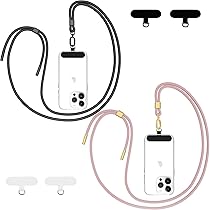 KASESSS 4 Pezzi Cordino per Cellulare, Universale Laccio per Cellulare, Regolabile Laccetto per Cellulare, Porta Cellulare da Collo con Patch, Cordoncino per Cellulare Compatibile Smartphone dei Casi