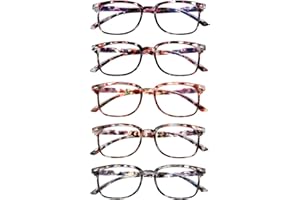ZONLON 5 Pack Reading Glasses for Women - Anti Blue Light Blocking with Spring HingesSpring Hinge Readers for Women