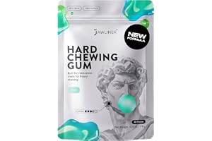 JAWLINER Hard Gum – Hårt tuggummi för käkträning, 40 | Hårt tuggummi för träning av käken och tuggmusklerna. 40 bitar för intensiv tuggträning och mewing