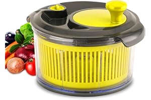 Royalford Mini Salad Spinner | Healthy Eating Salad Spinner & Dresser for Lettuce Herbs Vegetables & Fruits| Multipurpose, Spin-Knob Design, Secure Clip Lid | Spinner for Drying Dressing Salads | 1.5L