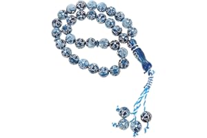 Amosfun Chapelet de prière musulmane avec 33 perles - Bracelet chaîne pour l'Aïd Mubarak - Chapelet en diamant - Perles islam chanteur, méditation - Perles blanches
