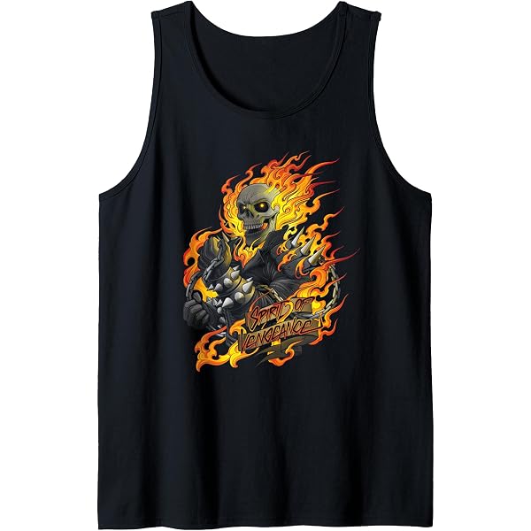 Débardeur Marvel Ghost Rider - T-shirt Sans Manches Léger - Coupe Classique - Pour Fans De Comics Et Look Décontracté