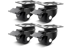 SHINELED 50 mm Schwerlastrollen, Lenkrollen Nylon mit 1000 Kg Last, IndustrieRollen Einzelne Verriegelung mit 360 Grad Rotation, Keine Spuren & Leise extra schwere Transportrollen 4er Set mit Schrauben