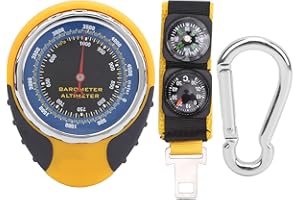 SYH&AQYE Altímetro con Brújula, Barómetro y Termómetro, Manómetro Barométrico 4 en 1, Manómetro Multifuncional para Senderismo Al Aire Libre Escalada Camping