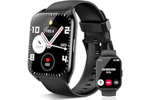AYCY Smartwatch Uomo Donna con Effettua o Risposta Chiamate, 1.85" Orologio Smartwatch, Contapassi Sonno Cardiofrequenzimetro, 112 Modalità Sportive Fitness Tracker, IP68 Smart Watch per Android iOS, Nero