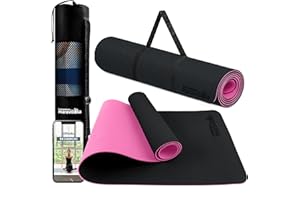 LA MENTE ES MARAVILLOSA - Tappetino da Yoga, Pilates, Fitness o Altri Sport【183x61 cm】con E-Book, Materassino Antiscivolo in TPE con Borsa a Tracolla, Tappeto per Allenamento e Meditazione