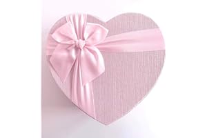 NEOFLEUR Set of 3 Heart Florist Gift Boxes, Flower Box with Silk Ribbon Bow. Jet Black, Valentine Red, Charcoal Grey & Pearl White.. Heart Flower Gift Box (Pretty Pink)