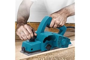 BATHRENA Portable 800W Electric Wood Planer with Rebate Guides - Handheld Woodworking Tool for Carpentry Planing and Polishing