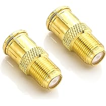 Lot De 2 Adaptateurs Antenne Rapides Poppstar - Prise F Vers Fiche F - Connecteurs En Or