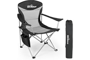 Join Nature Campingstuhl Faltbar 120kg Camping Stuhl Klappstuhl Gartenstuhl für Camping, Strand, Grillen, Angeln, Sport, Rasen, Outdoor, Schwarz