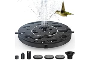 Solar Springbrunnen für außen, THEGUS Solarbrunnen für den Garten, Springbrunnen Solar Teichpumpe mit 6 Düsen, 1.4W Solarspringbrunnen für Aussen, Teiche, Gartendekoration, Vogel-Bad, Fisch-Behälter