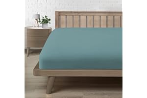 POLIGINO Drap Housse 140x190, Drap Housse 140x200 Bonnet 30 cm 2 Personnes, Microfibre Confortable et Respirant Housse Matelas Vert
