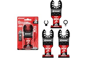 EZARC Hojas de Sierra Oscilante de Carburo de Obsidiana, Hojas para Multiherramienta de Liberación Rápida para Metal Duro, Clavos, Pernos y Tornillos, Paquete de 3.