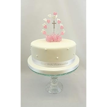 Cake Decoration First Holy Communion Girl Bible Scroll And Ribbon