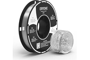 ERYONE TPU Filament 1.75mm, 3D Printer Filament TPU 0.5kg 1 Spool, -0.05mm, 95A, Transparente